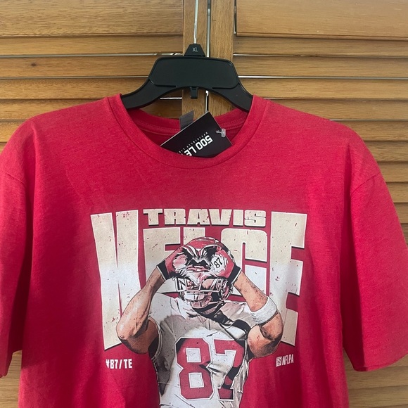 Travis Kelce #87 NFL Kansas City Chiefs Graphic Active Football T-Shirt Sz L - Picture 2 of 5